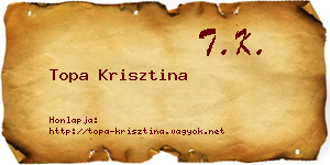Topa Krisztina névjegykártya